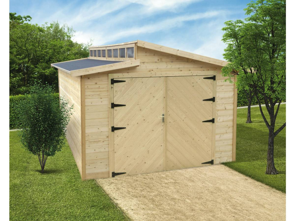 Holzgarage "Torino" - 20.88 m2 - 3.64 x 5.74 x 2.92 m - 28 mm