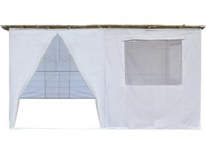 Sukkah-Set NINA anpassbar - 4 x 3 - 4 Bambusrollen und 4 Holzpfosten