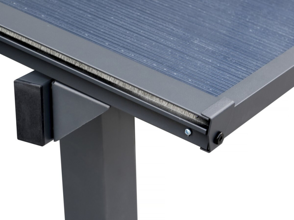 Anbaupergola „Marvin“ – 3 x 3 m – 304 x 298 x 243 cm – Dunkelgrau