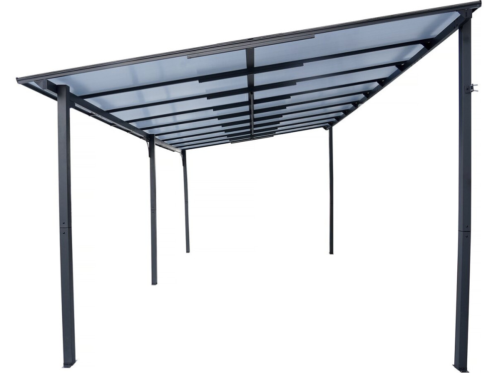 Pergola Anlehnlaube "Marvin" - 5,5 x 3 m - 545 x 298 x 243 cm - Dunkelgrau