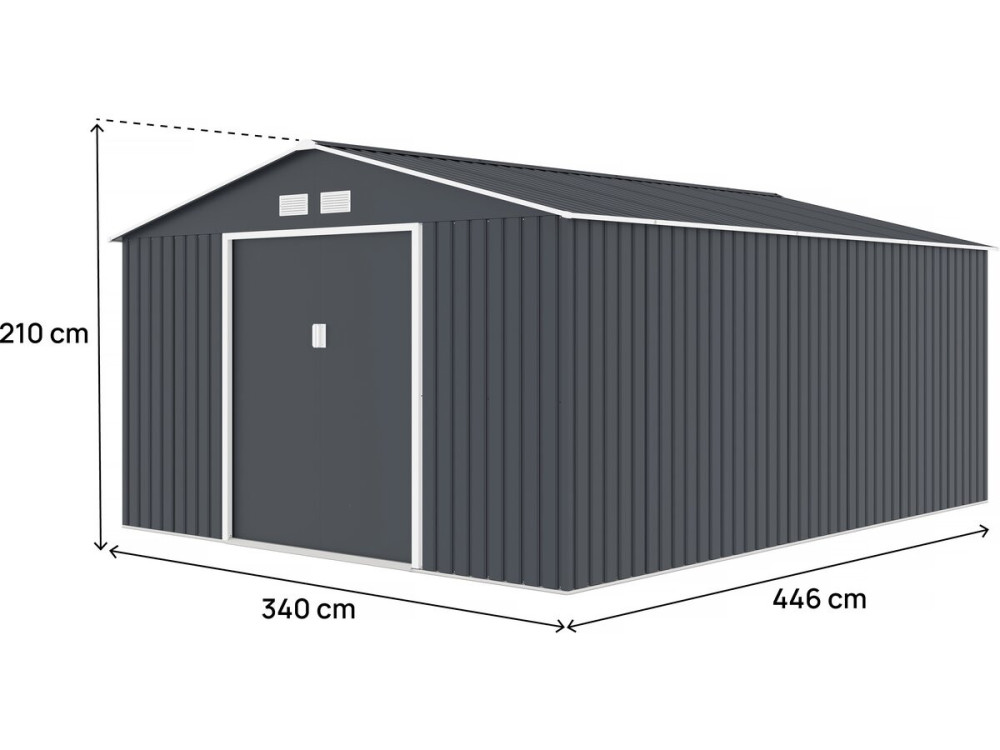 Gerätehaus aus Metall "Vegas"- 15 m² - Grau