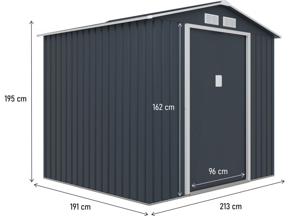 Gerätehaus aus Metall "Vegas" - 4,07 m² - Grau