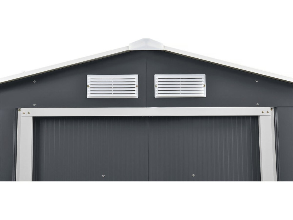 Gerätehaus aus Metall - "Vegas" - 2,7 m² mit Dachrinne - Grau