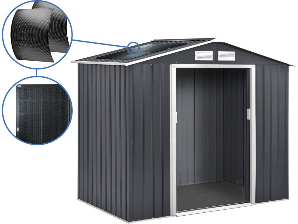 Metallgerätehaus - "Vegas" - 4.07 m² mit Sonnenkollektoren