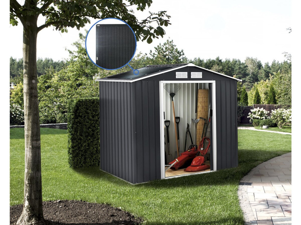 Metallgerätehaus - "Vegas" - 4.07 m² mit Sonnenkollektoren