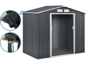 Gerätehaus aus Metall „Vegas“ 5,29 m² mit Dachrinne - Grau