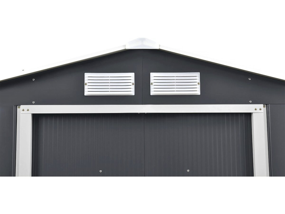 Gerätehaus aus Metall - "Vegas"- 15 m² mit Solarpaneelen - Grau