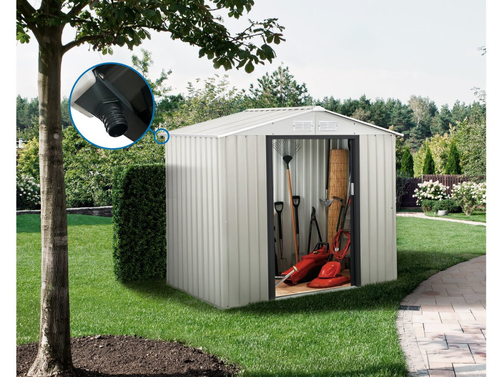 Nebraska Metall-Gartenhaus – 2,71 M² mit Dachrinne