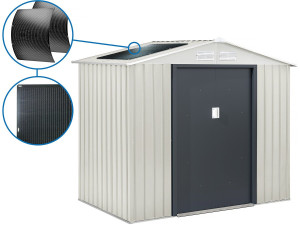 Nebraska Metall-Gartenhaus - 4,07 M² mit Solarmodulen
