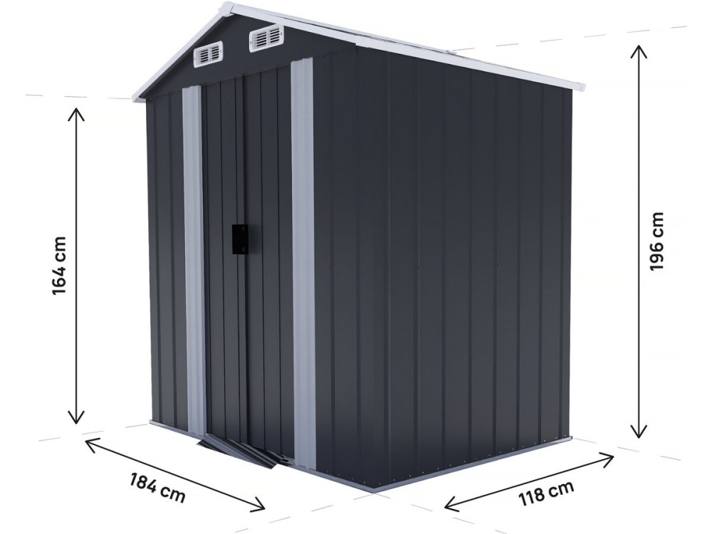 Metallgerätehaus mit Schiebetür "Boston" - 2,17 m² - Grau