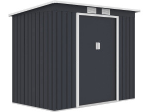 Gartenhaus aus Metall mit einseitigem Metalldach „Orlando“ – 2,81 m² – Grau