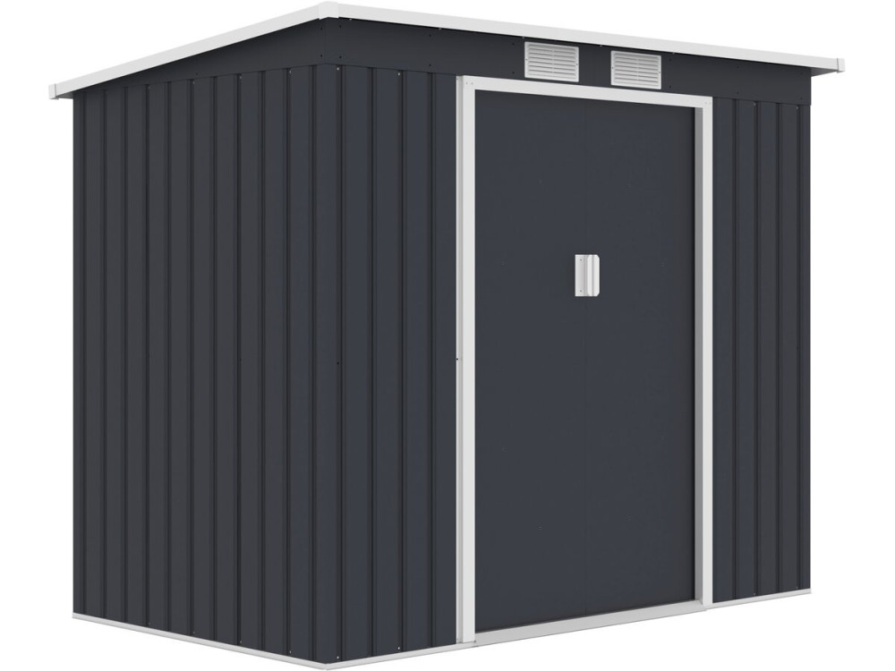 Gartenhaus aus Metall mit einseitigem Metalldach „Orlando“ – 2,81 m² – Grau