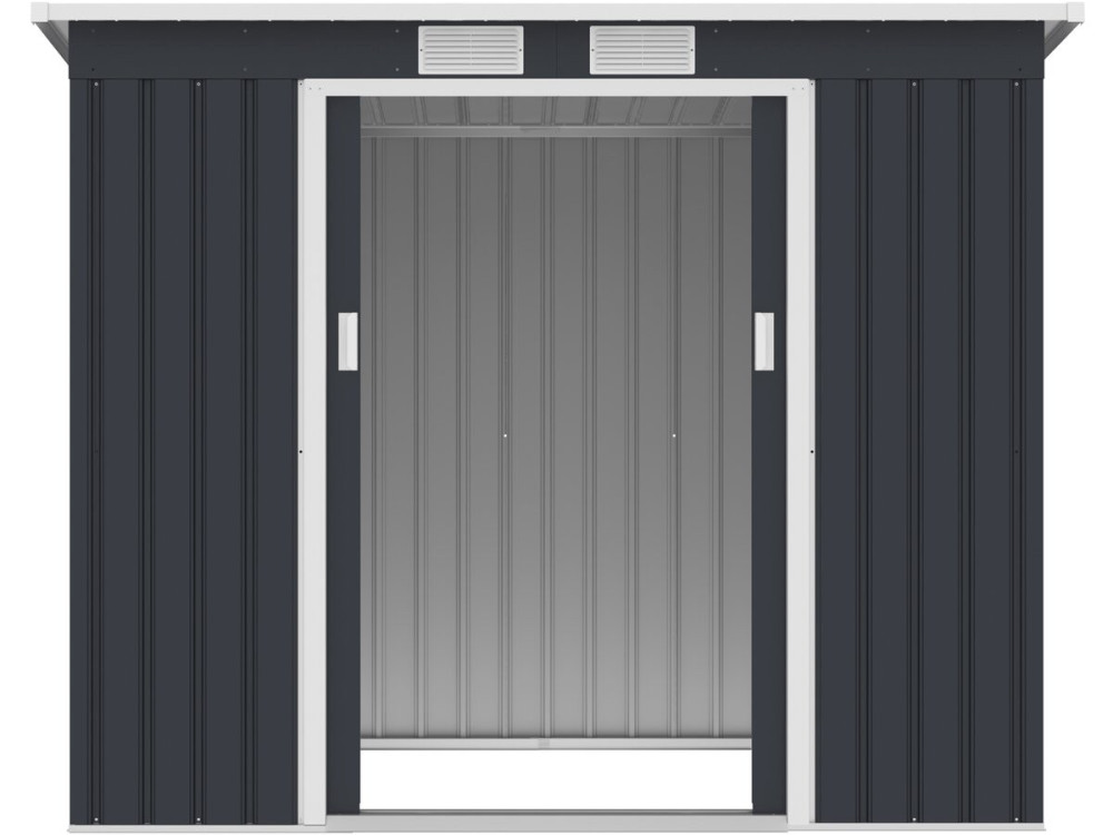 Gartenhaus aus Metall mit einseitigem Metalldach „Orlando“ – 2,81 m² – Grau