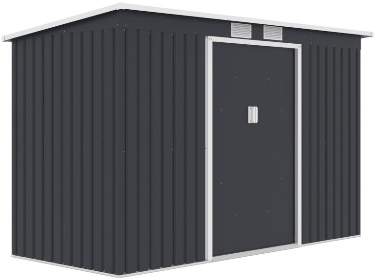 Gartenhaus aus Metall mit Pultdach „Orlando“ – 3,64 m² – Grau