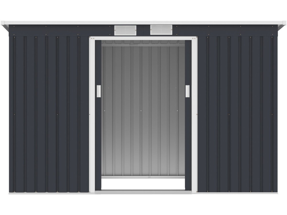 Gartenhaus aus Metall mit Pultdach „Orlando“ – 3,64 m² – Grau