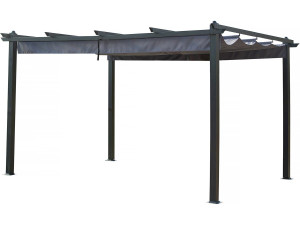 Aluminiumpergola mit ausziehbarem Dach - 3 x 4 m - Anthrazitgrau