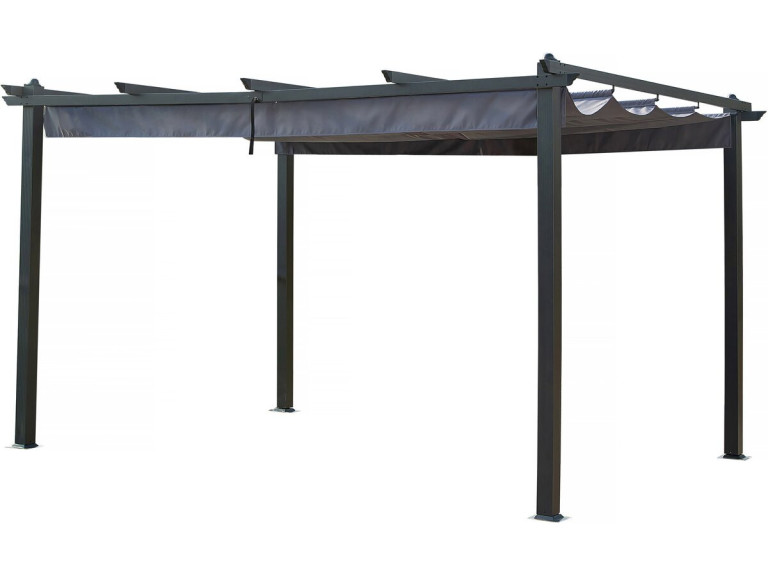 Aluminiumpergola mit ausziehbarem Dach - 3 x 4 m - Anthrazitgrau