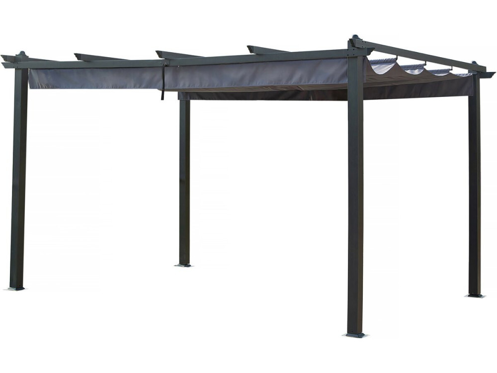 Aluminiumpergola mit ausziehbarem Dach - 3 x 4 m - Anthrazitgrau