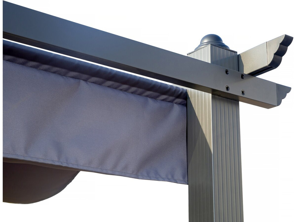 Aluminiumpergola mit ausziehbarem Dach - 3 x 4 m - Anthrazitgrau