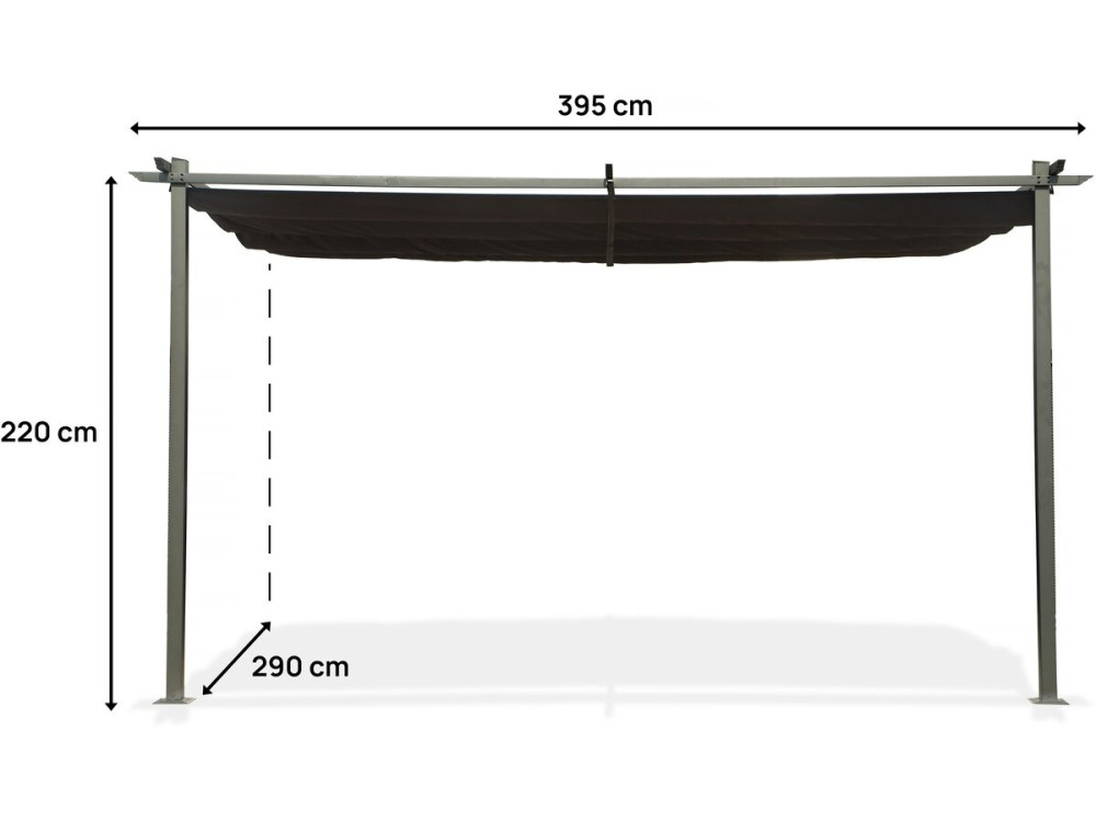 Anbaupergola mit ausziehbarem Dach -  3 x 4 m - Anthrazitgrau