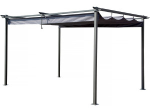 Pergola mit ausziehbarem Dach - 3 x 4 m - Grau