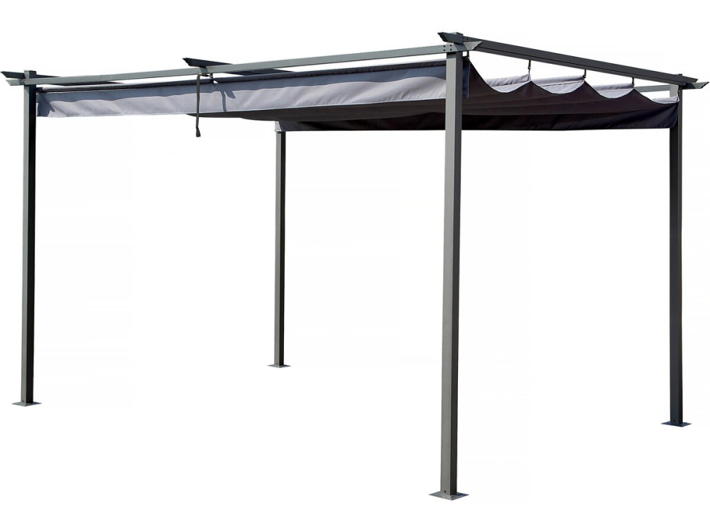 Pergola mit ausziehbarem Dach - 3 x 4 m - Grau