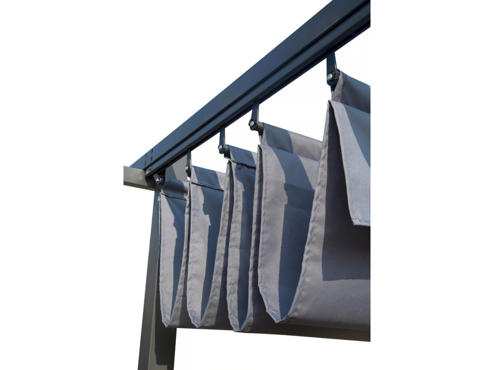Pergola mit ausziehbarem Dach - 3 x 4 m - Grau