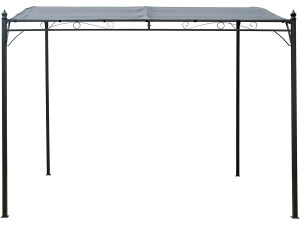 Anbaupergola mit Neigung aus Metall - 3 x 2,5 m - Grau