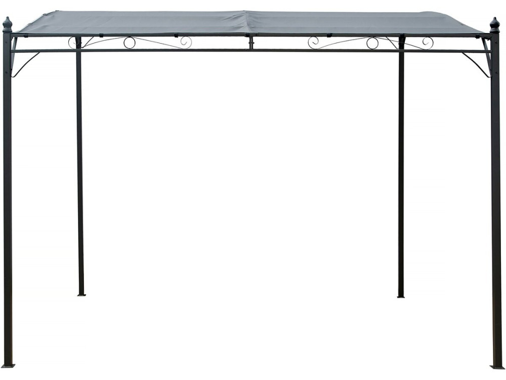 Anbaupergola mit Neigung aus Metall - 3 x 2,5 m - Grau