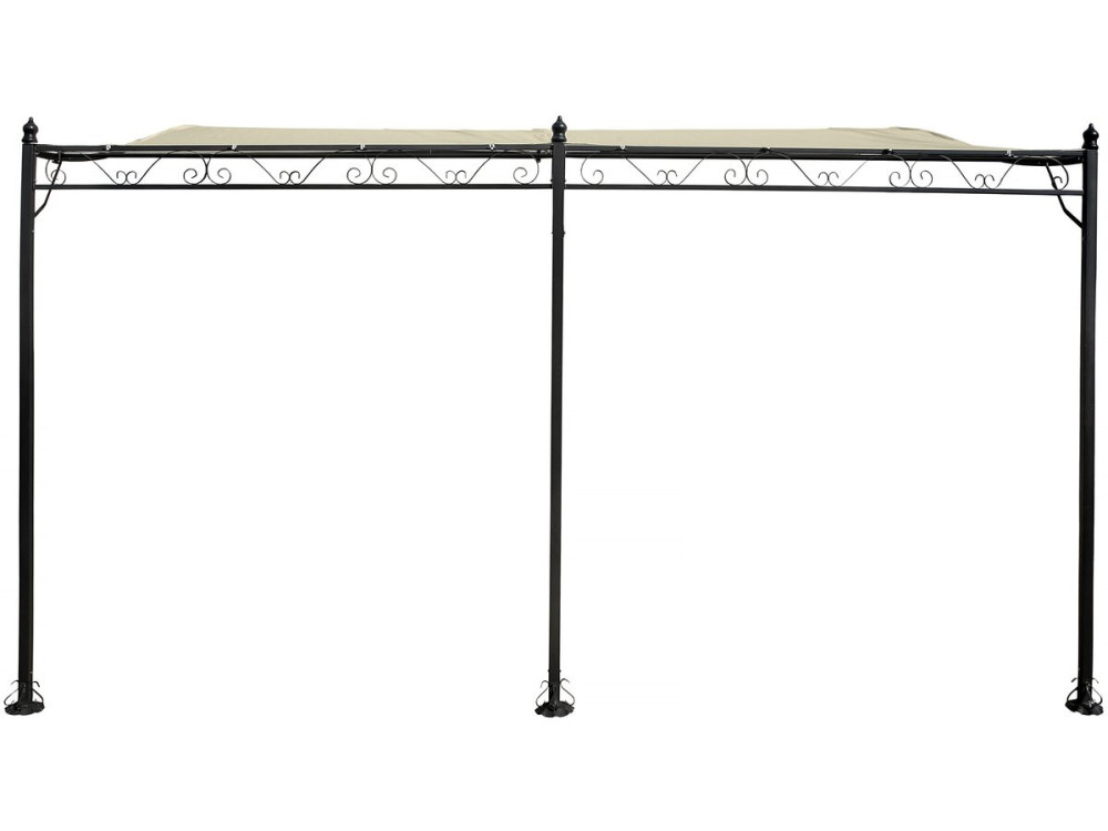 Pergola Laube angelehnt aus Metall - 3 x 4 m - Beige