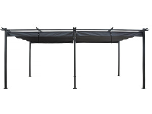 Metallpergola mit ausziehbarem Dach - 3 x 6 m - Anthrazit