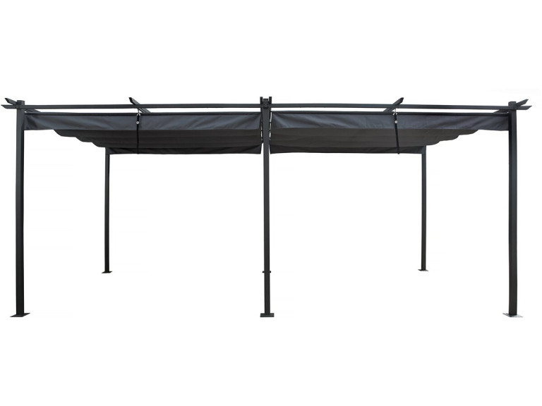 Metallpergola mit ausziehbarem Dach - 3 x 6 m - Anthrazit