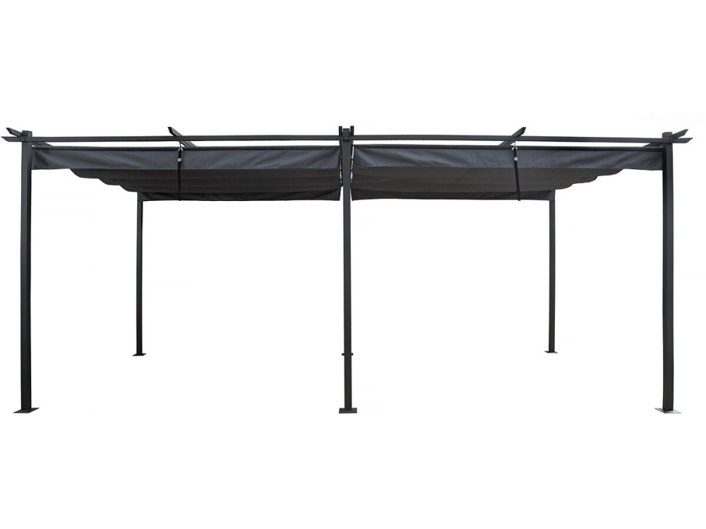Metallpergola mit ausziehbarem Dach - 3 x 6 m - Anthrazit