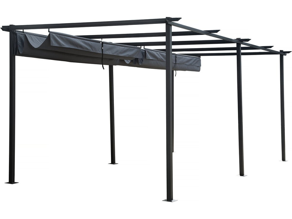 Metallpergola mit ausziehbarem Dach - 3 x 6 m - Anthrazit