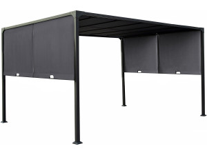Pergola mit Schiebedach aus Metall "Courtenay" - 3 x 4 m - Grau