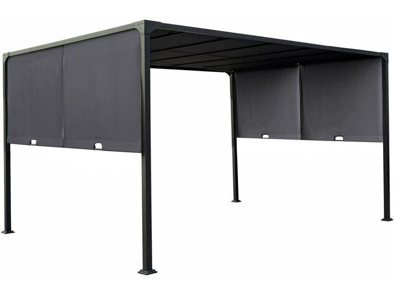 Pergola mit Schiebedach aus Metall "Courtenay" - 3 x 4 m - Grau