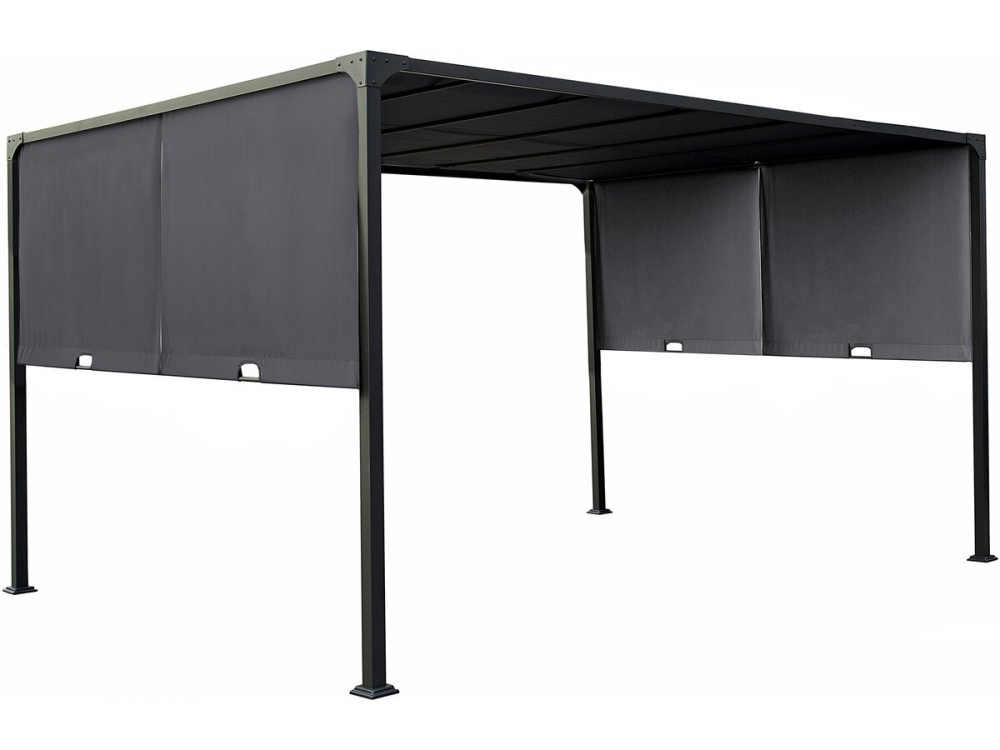 Pergola mit Schiebedach aus Metall "Courtenay" - 3 x 4 m - Grau