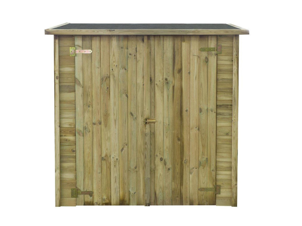 GERÄTEHAUS AUS HOLZ AN WAND AUFSTELLBAR LIPKI - 1,79 x 0,90 x 1,78/1,87 m