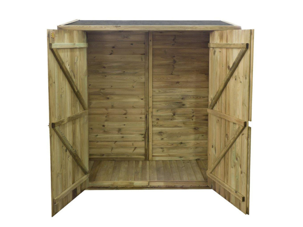 Gerätehaus aus Holz an Wand aufstellbar "Lipki". - 1,79 x 0,9 x 1,78/1,87 m  - 1,61 m² - 12 mm - Mit Fußboden