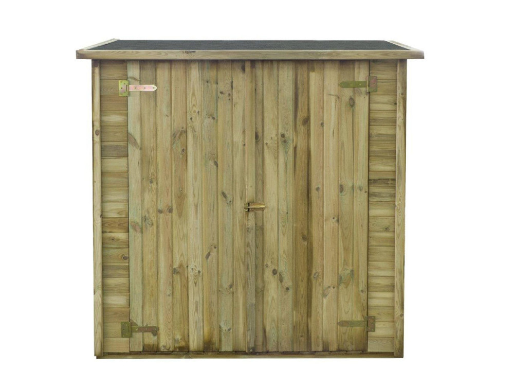 Gerätehaus aus Holz an Wand aufstellbar "Lipki". - 1,79 x 0,9 x 1,78/1,87 m  - 1,61 m² - 12 mm - Mit Fußboden