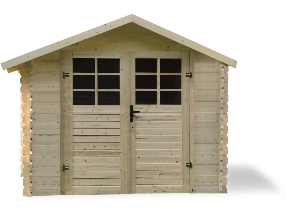 Gartenhaus aus traditionellem Holz - 8.88 m2 - 2.98 x 2.98x 2.18 m - 28 mm