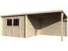 Gartenhaus aus Holz "Eden" mit Anbau - 18.02 m² - 6.05 x 2.98 x 2.09 m - 28 mm