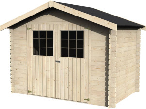 Gartenhaus aus Holz "Flodova" - 5,90 m² - Außenmaße am Boden : 2,98 x 1,98 x 2,32 m - 28 mm