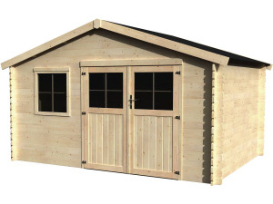 Gartenhaus aus Holz "Flodeal" - 11,86 m² - Außenmaße am Boden - 3,98 x 2,98 x 2,44 m - 28 mm