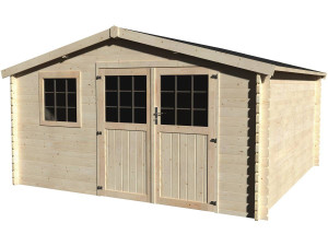 Gartenhaus aus Holz "Vallauris" - 15,84 m² - 3,98 x 3,98 x 2,29 m - 34 mm