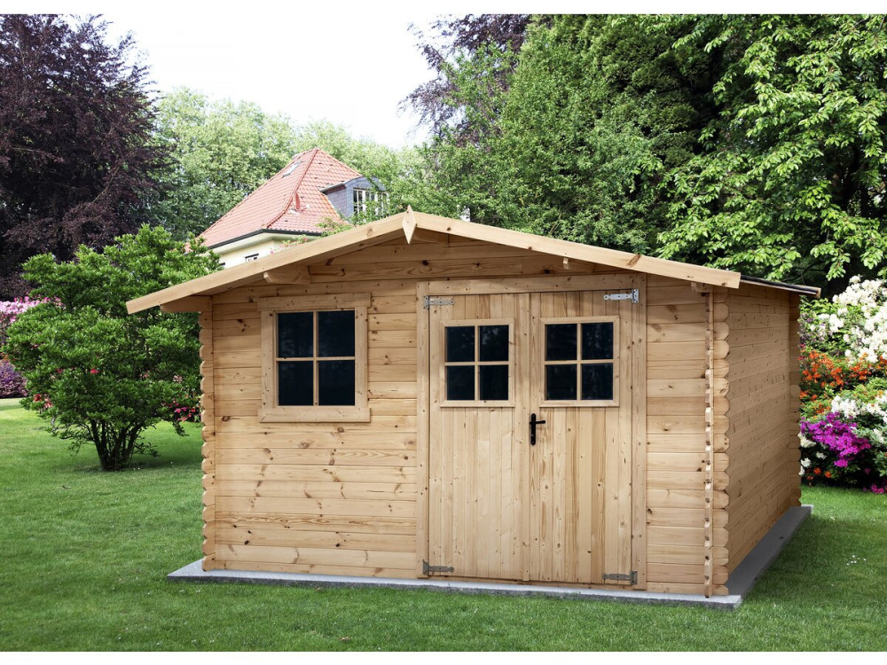 Gartenhaus aus Holz 14 m² "Oz"  - 388 x 298 x 225 cm - 28 mm