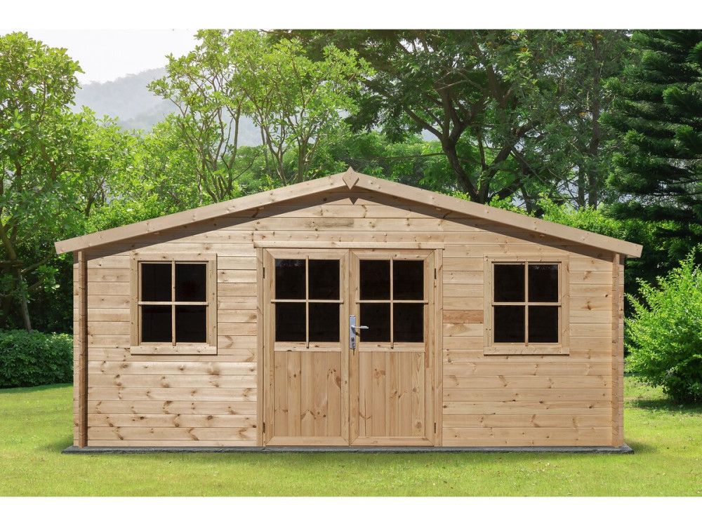 Gartenhaus aus Holz "Alex" - 20,20 m² - 4,80 x 4,00 x 2,39 m - 28 mm