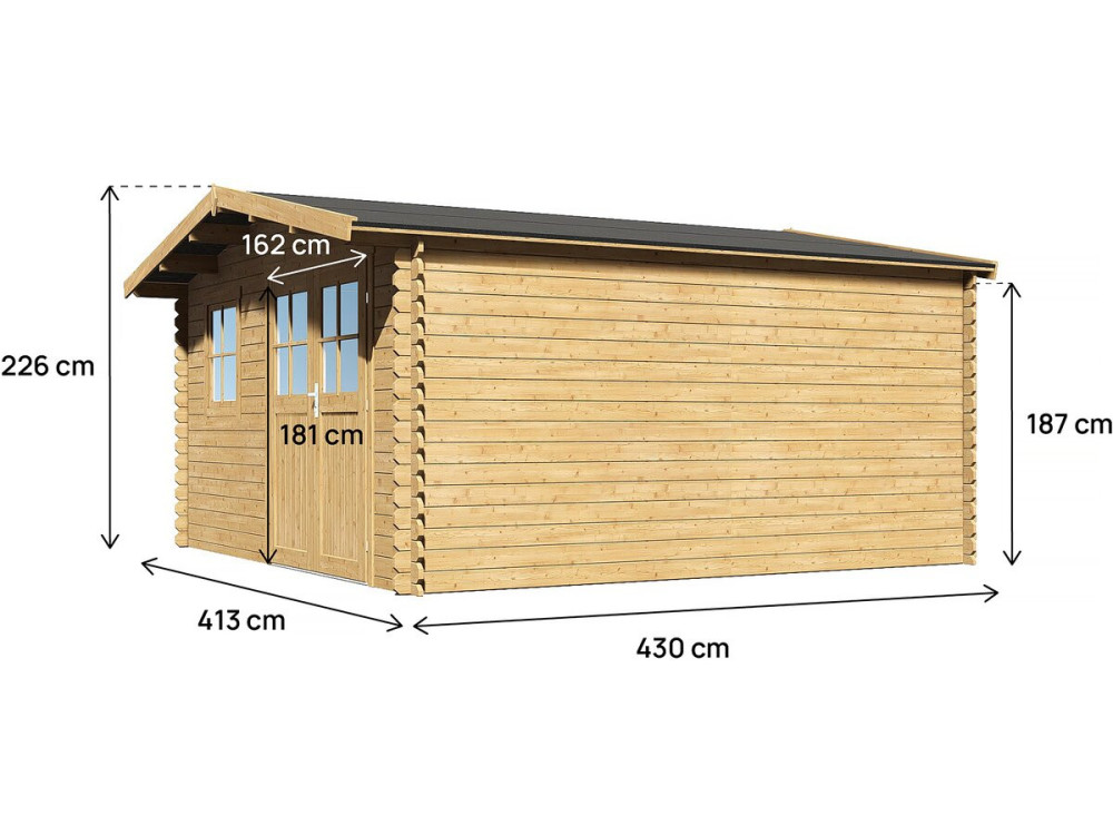 Gartenhaus aus Holz "Belval" - 18,75 m² - 28 mm