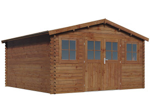 Gartenhaus aus kesseldruckimprägniertem Holz braun "Lormont" - 21,2 m² - 28 mm