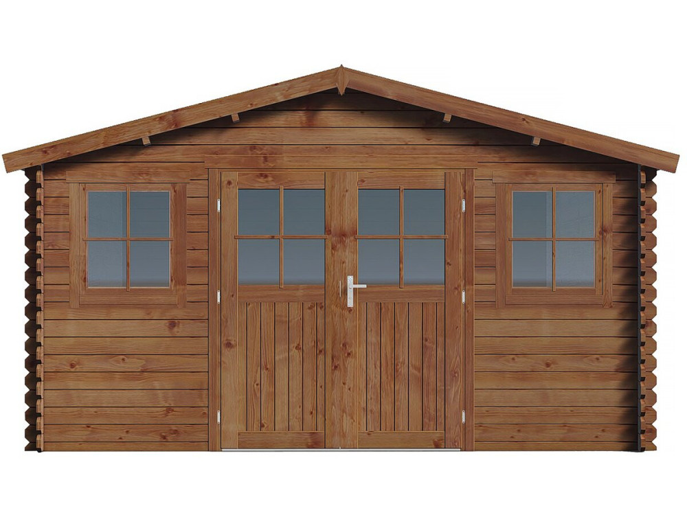 Gartenhaus aus kesseldruckimprägniertem Holz braun "Lormont" - 21,2 m² - 28 mm